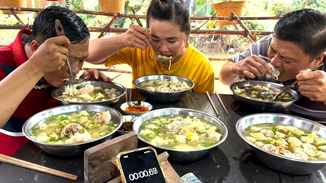 TRẬN ĐẤU Đỉnh Cao Gay Cấn 6 Phút Ăn 9 Ký Hoành Thánh Hải Sản | ATĐQ