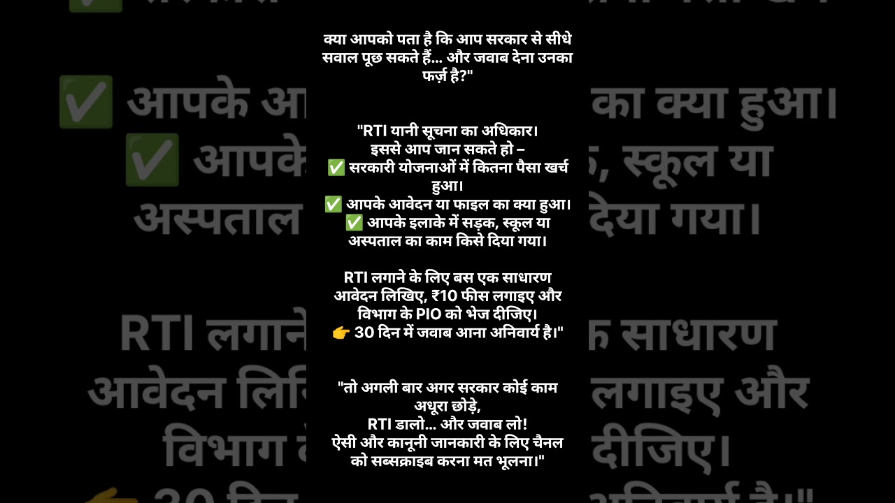 RTI क्या है? | Right to Information | सूचना का अधिकार 2005 Explained in Hindi | RTI Act