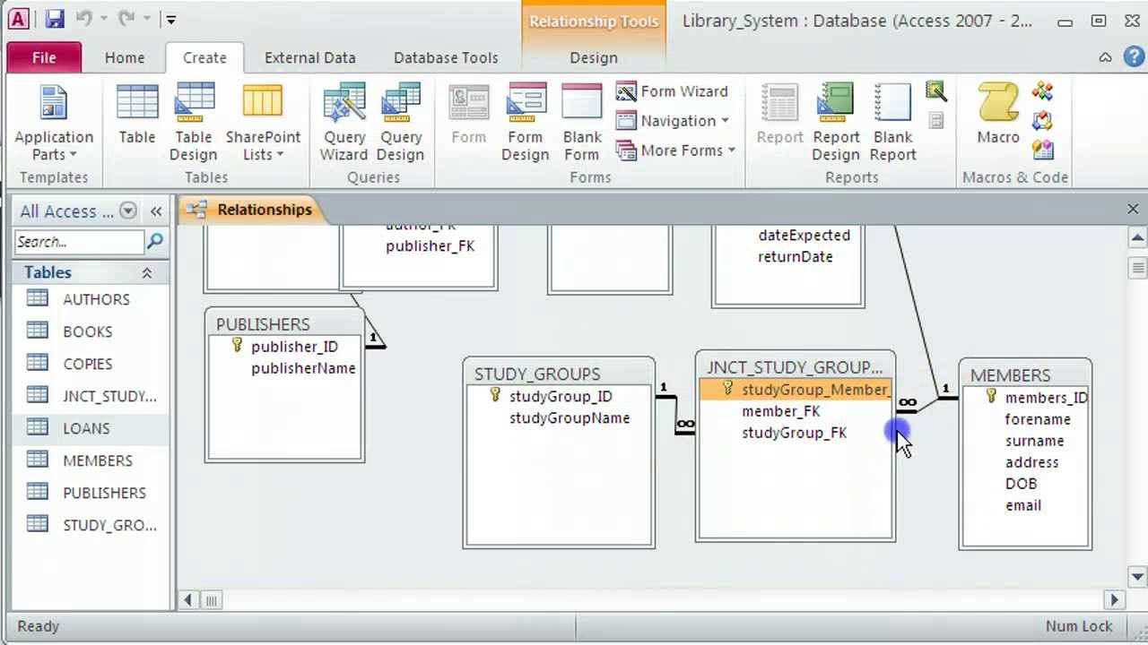 Part 3 Junction Tables - Library System in Access 2010