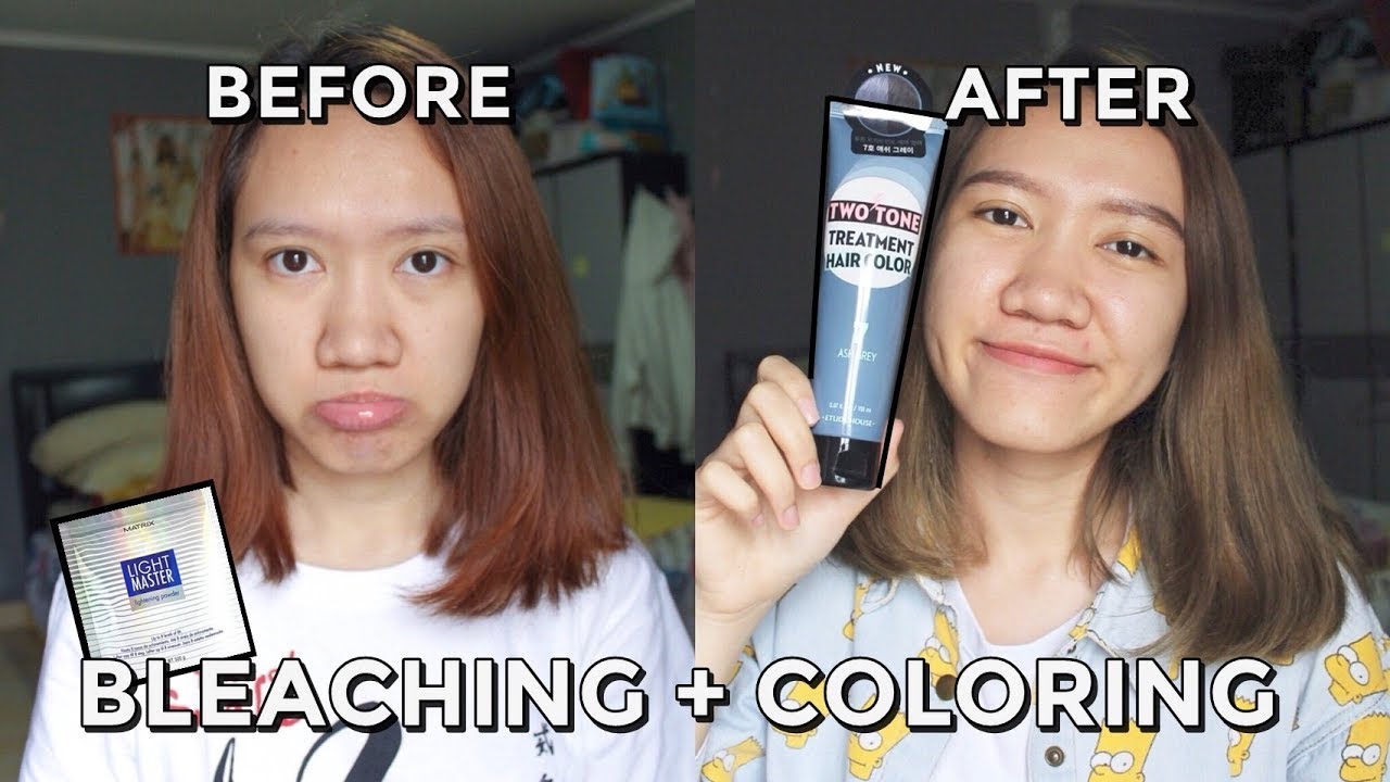 [TUTORIAL] Cara Mewarnai Rambut Sendiri - Etude House Two tone Ash Grey & Bleaching Matrix