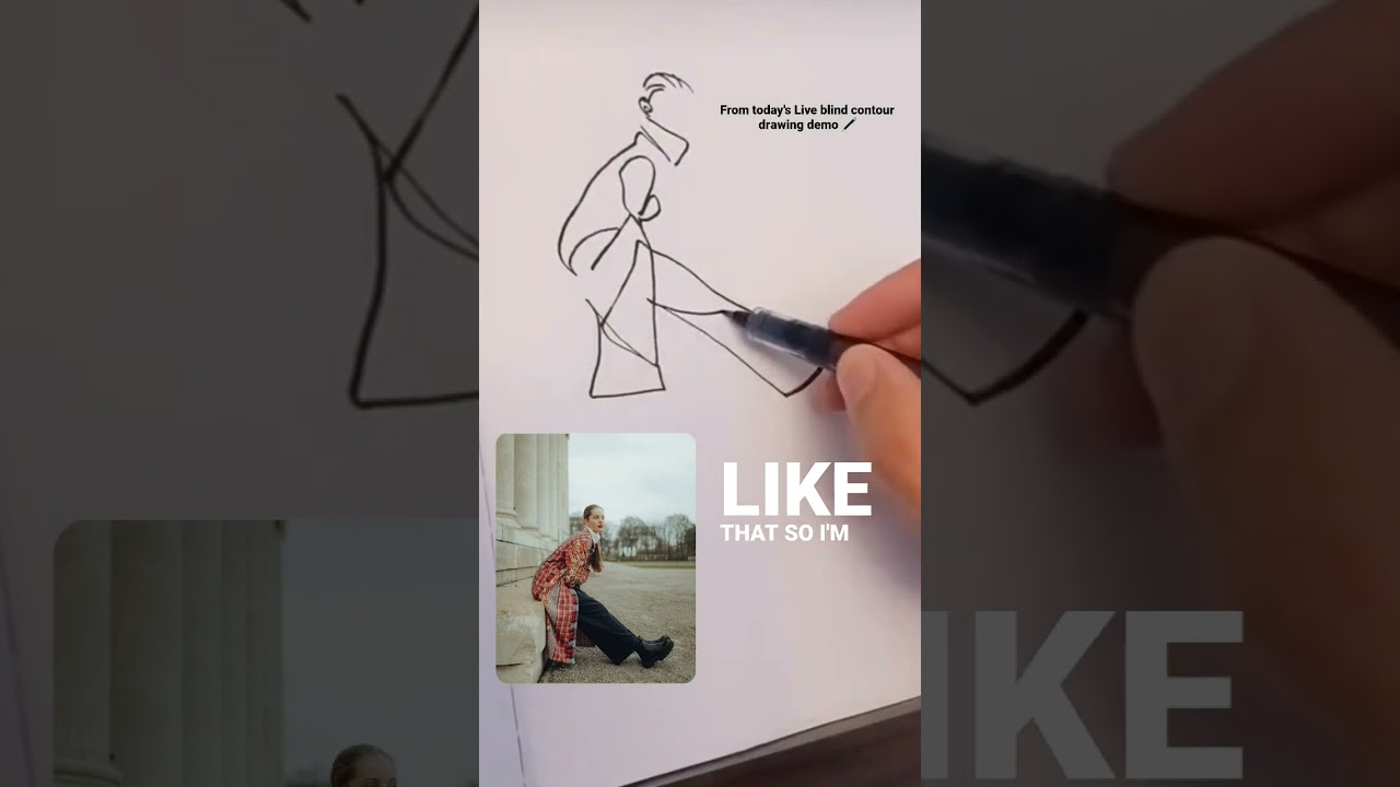 Doing a Blind Contour Drawing 🖊