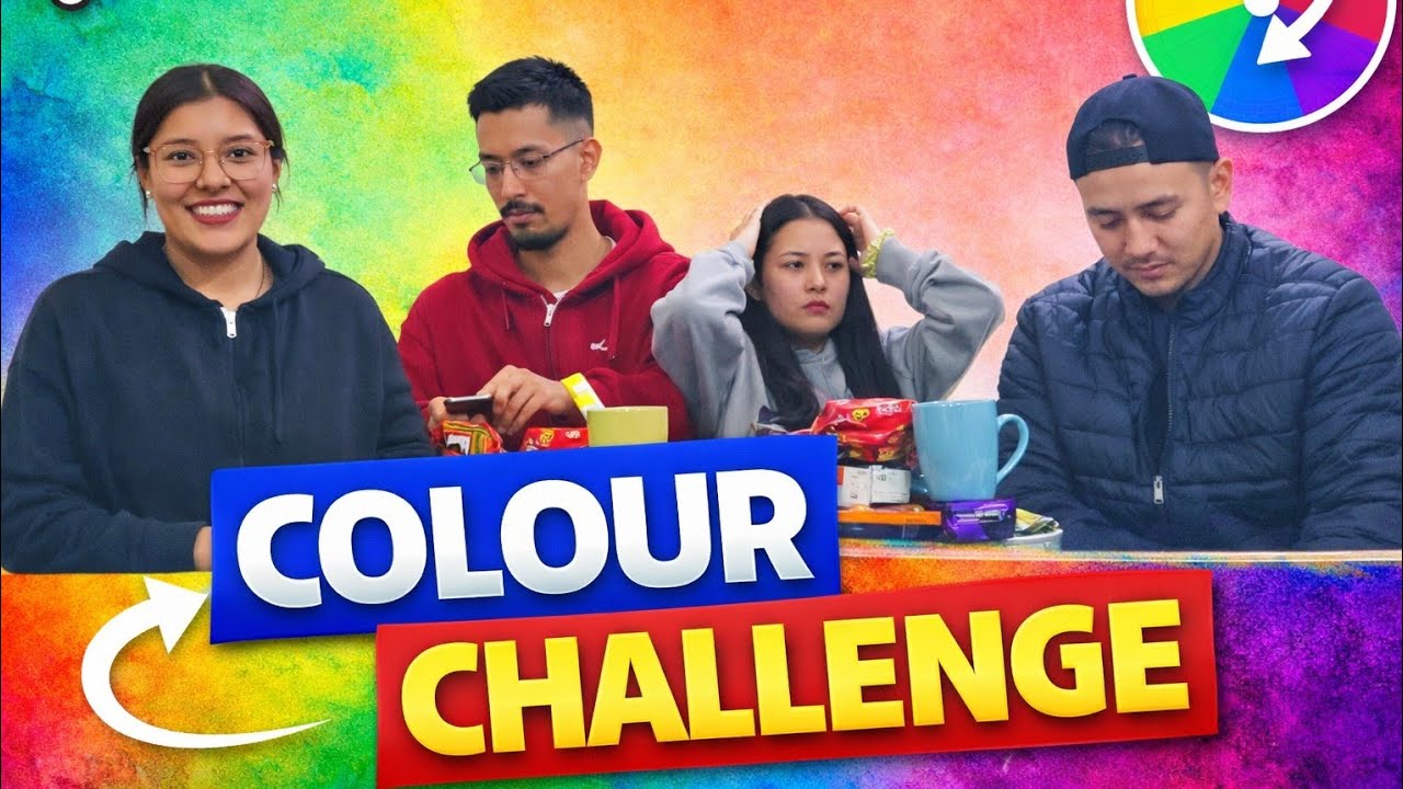 My first video on YouTube.Colour challenge game!! With Family.
