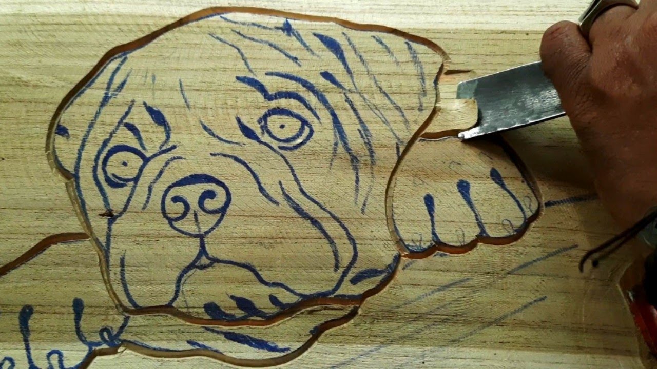 Wood carving Dog face || wood art
