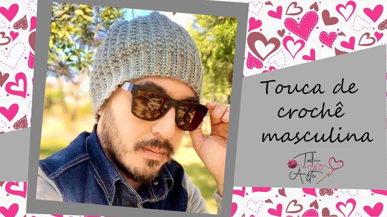 Touca / gorro de crochê masculino