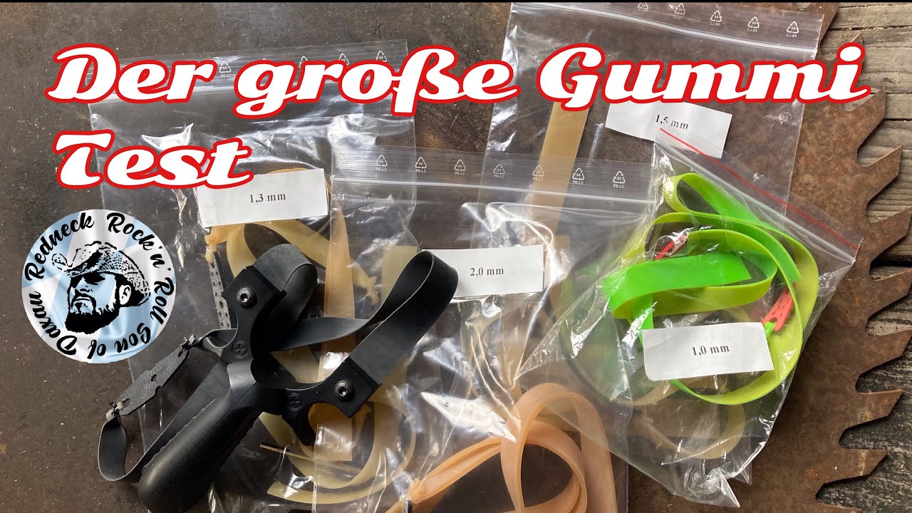 Steinschleuder Gummies / Bänder im Test, was ist das beste Zwillen Band, 0,65 bis 2,00 mm bis 10kg