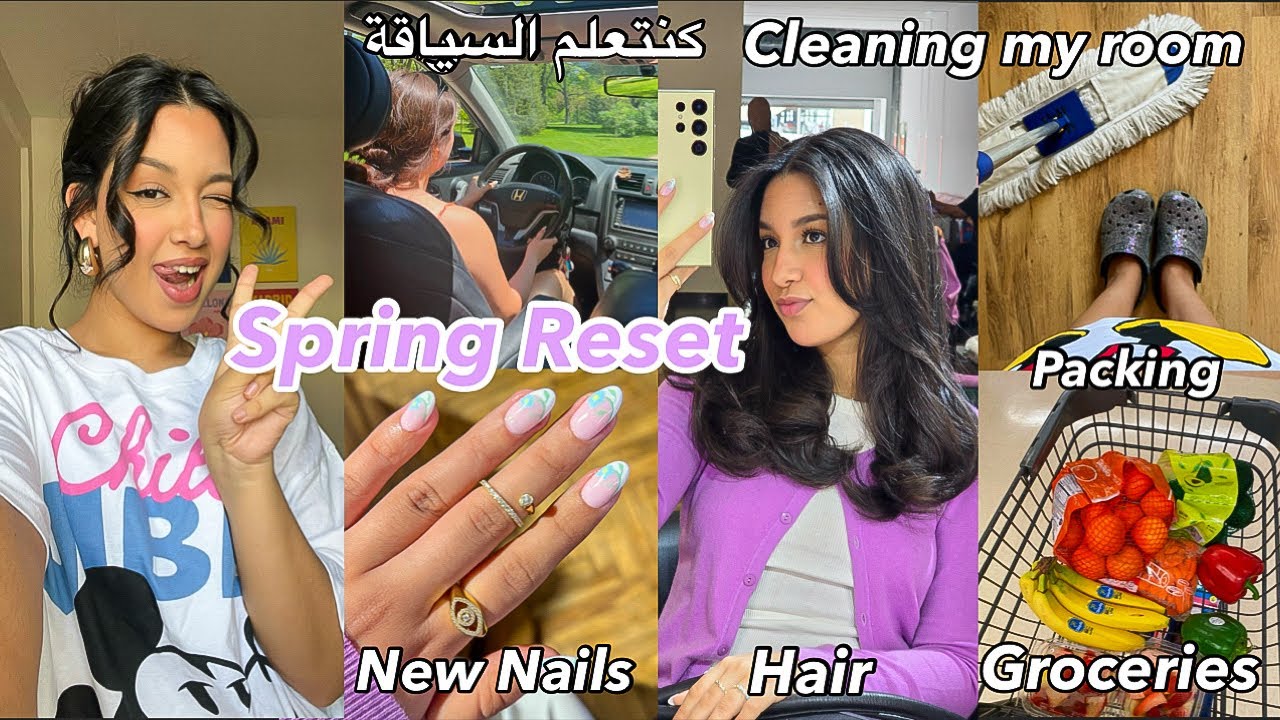 SPRING RESET🌷| deep cleaning my room🧹, driving lessons 🚘 , Nails 💅, Packing for a trip🧳 …