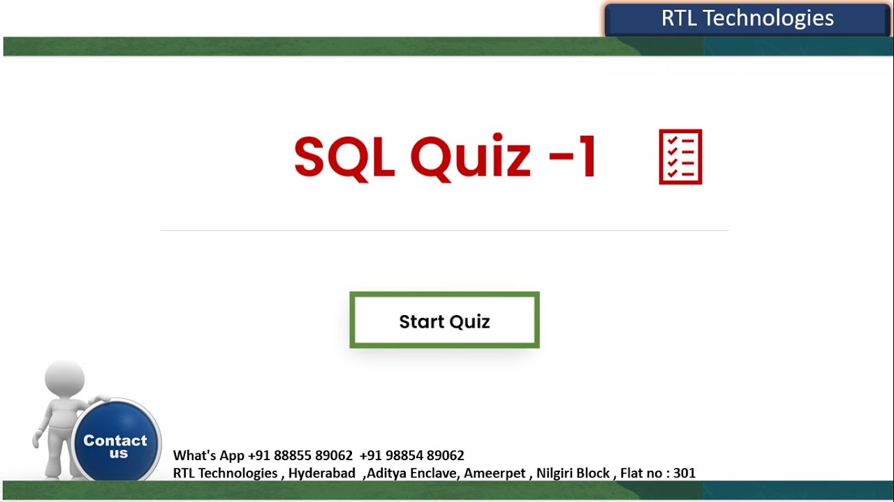 Oracle SQL Interview Questions | Quiz - 1 | SQL Interview Questions | PL/SQL Developer | Placement