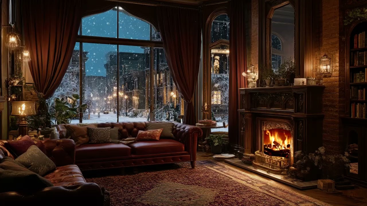 Soft Piano Playing Beside a Quiet Fireplace | A Slow Night of Warm Sounds 🔥🎹🌙