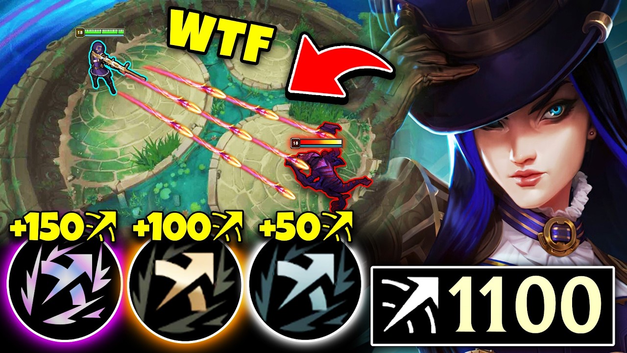 When Caitlyn gets EVERY Scoped Weapons augment in Arena... (1100 ATTACK RANGE WTF?)