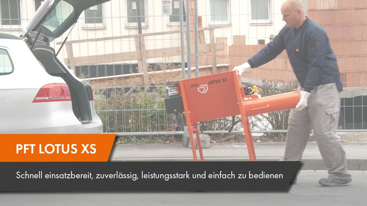 PFT LOTUS XS - Schnell einsatzbereit, zuverlässig, leistungsfähig und einfach zu bedienen.