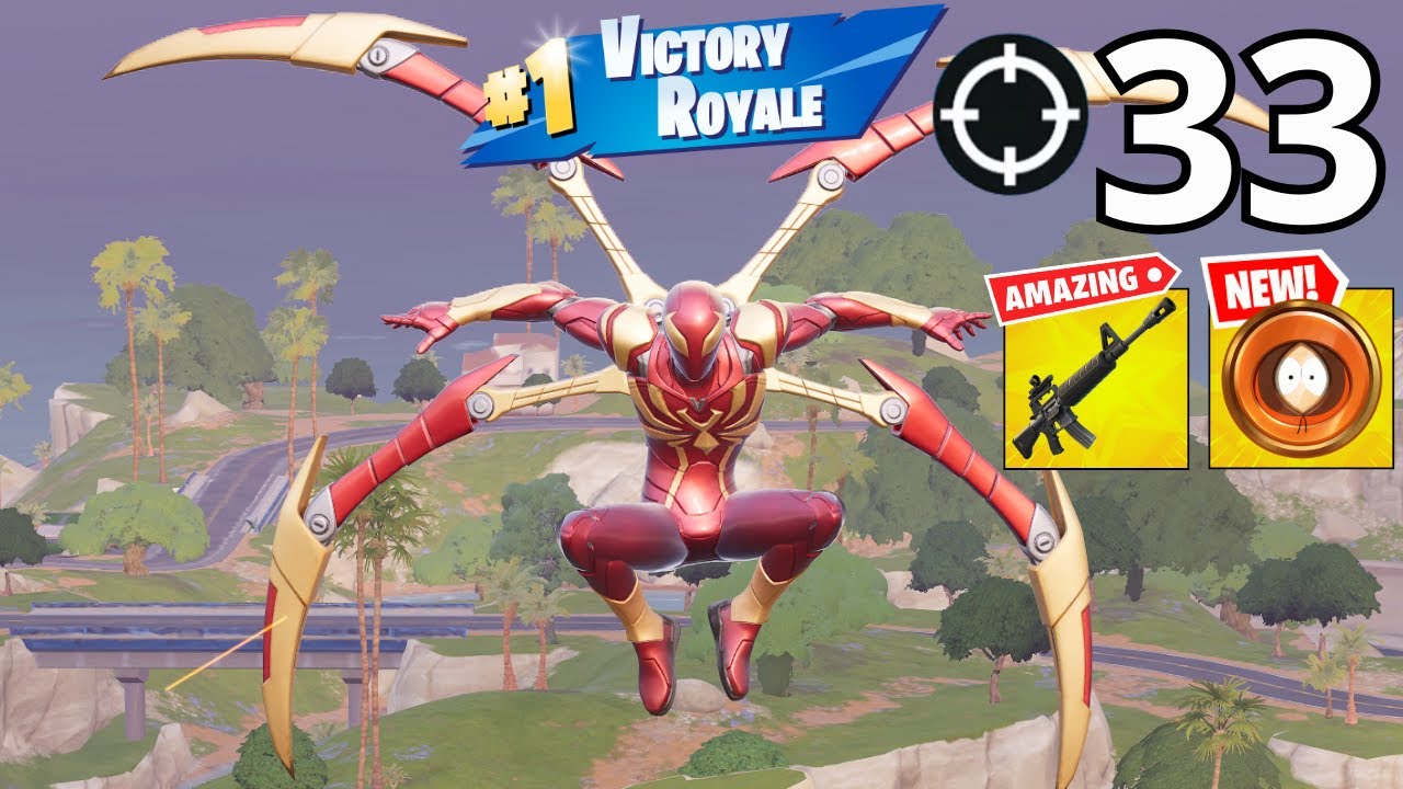 33 Elimination IRON SPIDER MAN Gameplay Wins Zero Build (NEW FORTNITE CHAPTER 7 SEASON 1)