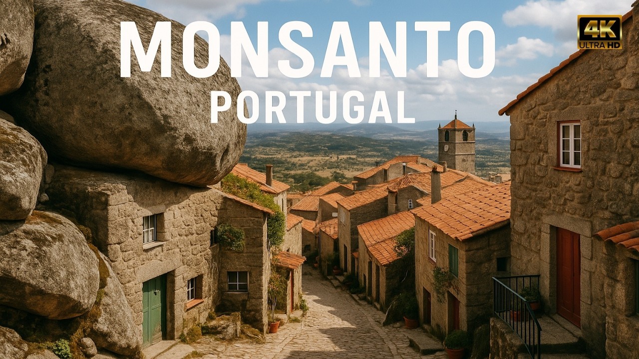 🇵🇹 Монсанту, Португалия 🏰 Деревня на скалах – самая португальская деревня | Прогулка 4K