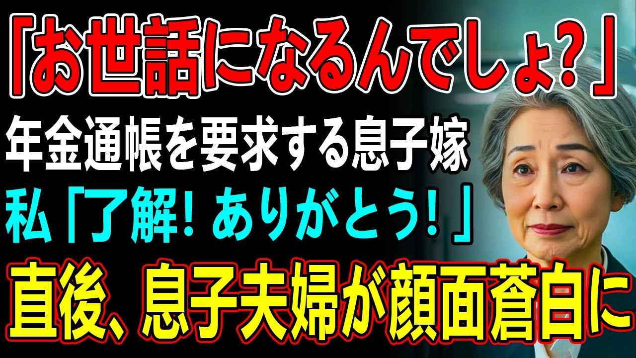 同居初日から私の年金通帳を要求する息子嫁「お世話になるんでしょ？」と笑った瞬間、私がした予想外の行動で息子夫婦は顔面蒼白に