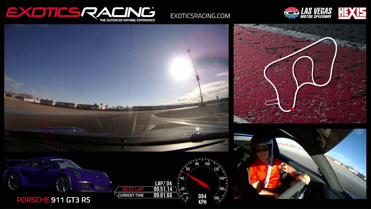 New Best Lap Time Porsche GT3RS - Exotics Racing Vegas - Best Lap Time 50.714