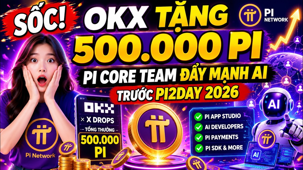Sốc! OKX Tặng 500.000 Pi, Pi Core Team Đẩy Mạnh AI Trước Pi2Day 2026