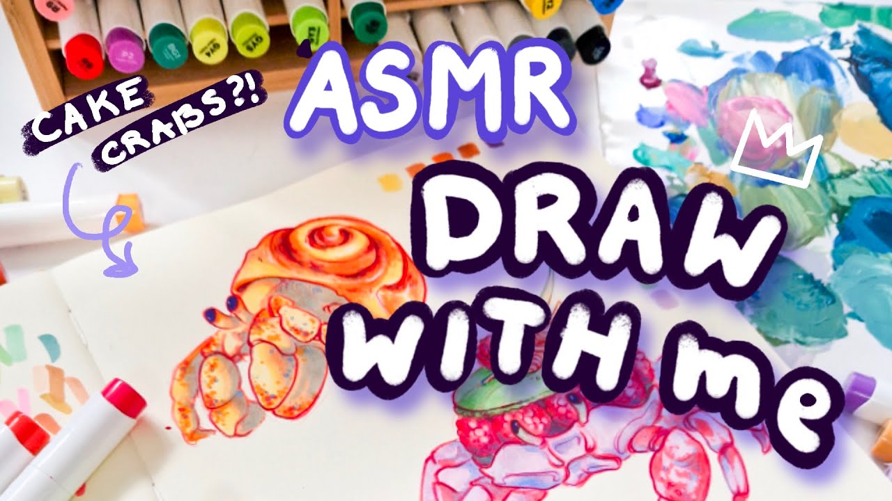 🦀draw with me! cute pastry crabs✨ || painting with Ohuhu markers