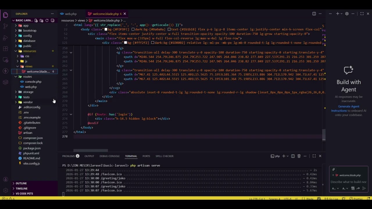 Laravel Dasar 1 ( Route, Controller, Views )