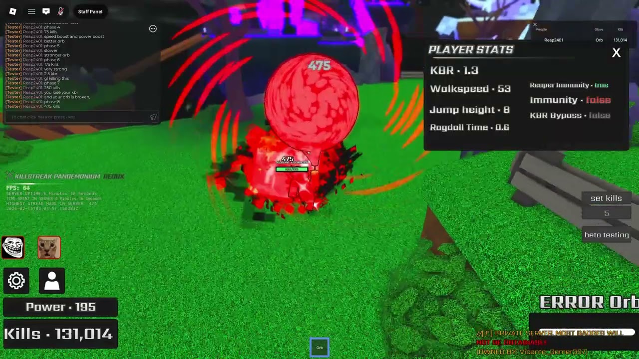 Orb showcase... - Killstreak Pandemonium: Redux (Roblox)