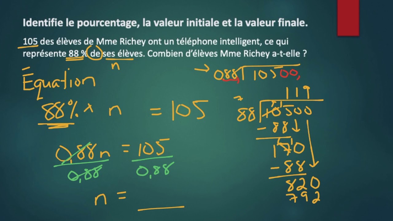 Trouver la valeur initiale (le 100%)