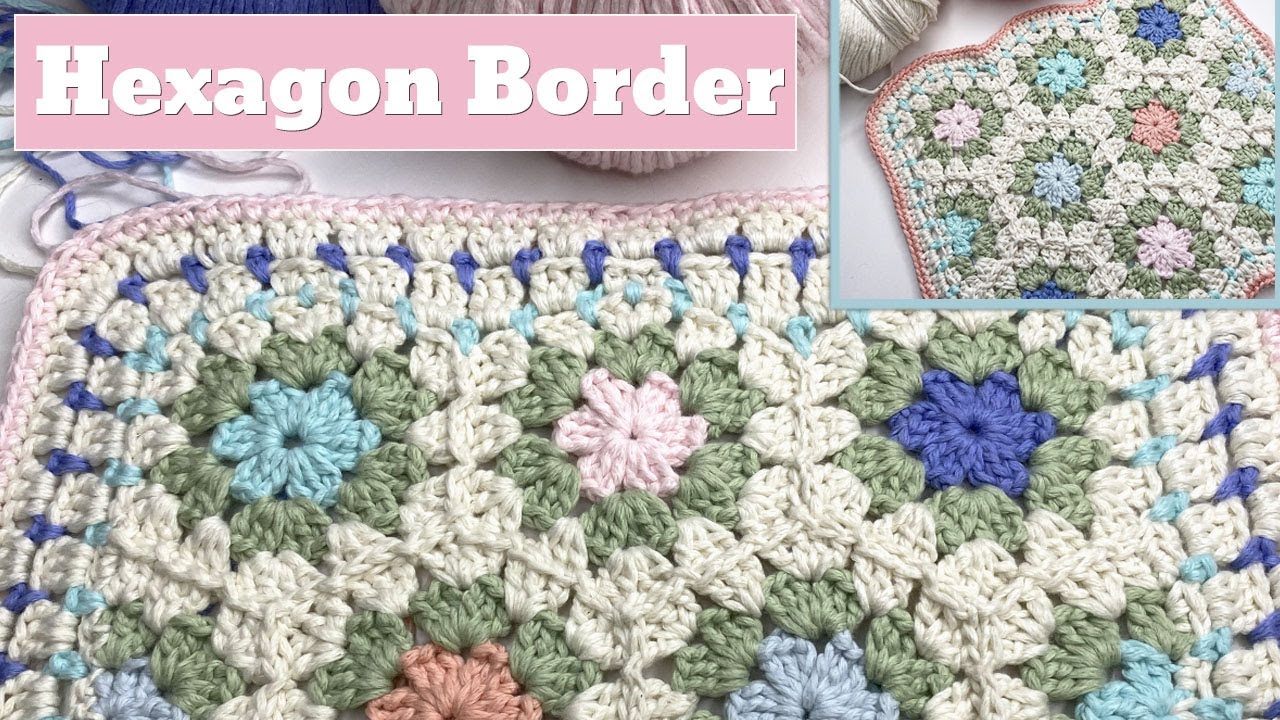 Easy Hexagon Blanket Border with a Straight Edge Option (Crochet)
