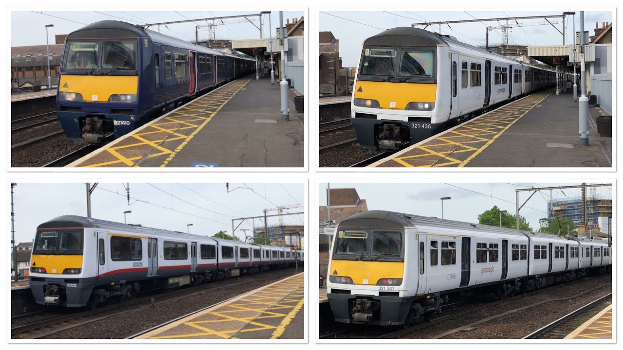 Class 321s working frontline peak services At Chelmsford 16/05/18