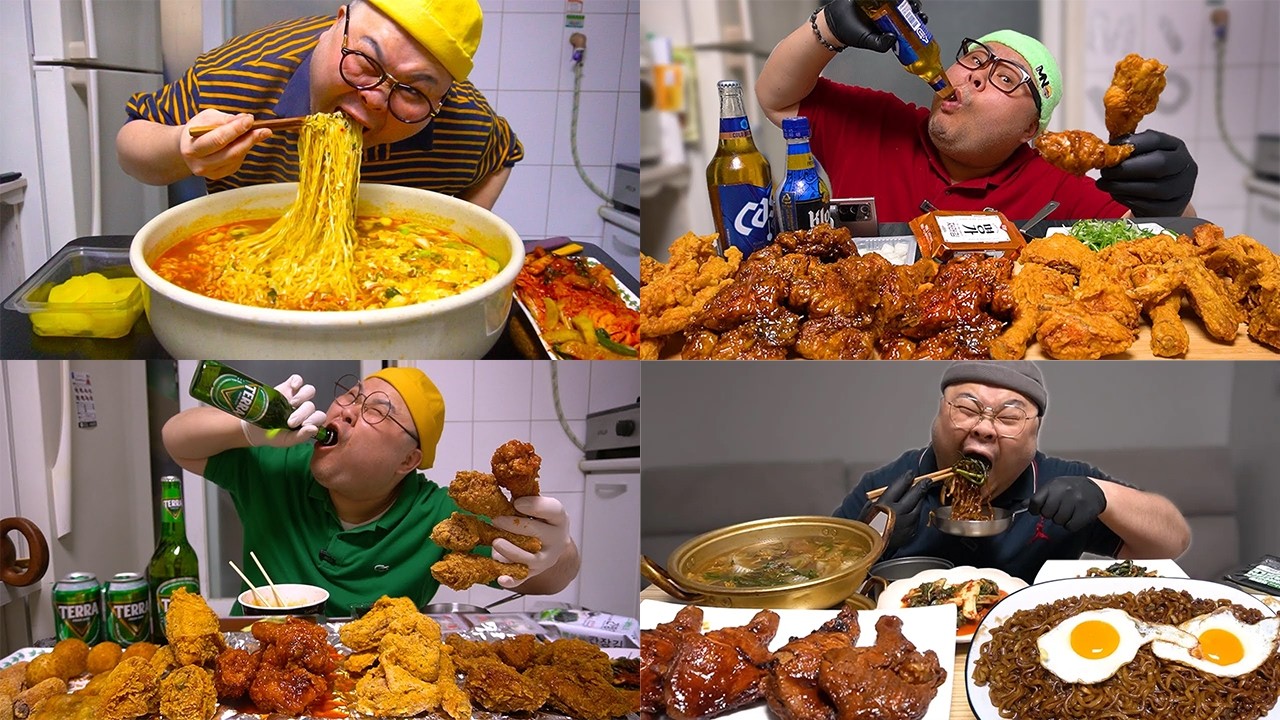 자기전에 틀어놓으면 꿀수면! 치킨과 라면 먹방 몰아보기 (설특집)│binge-watching Mukbang Eatingshow