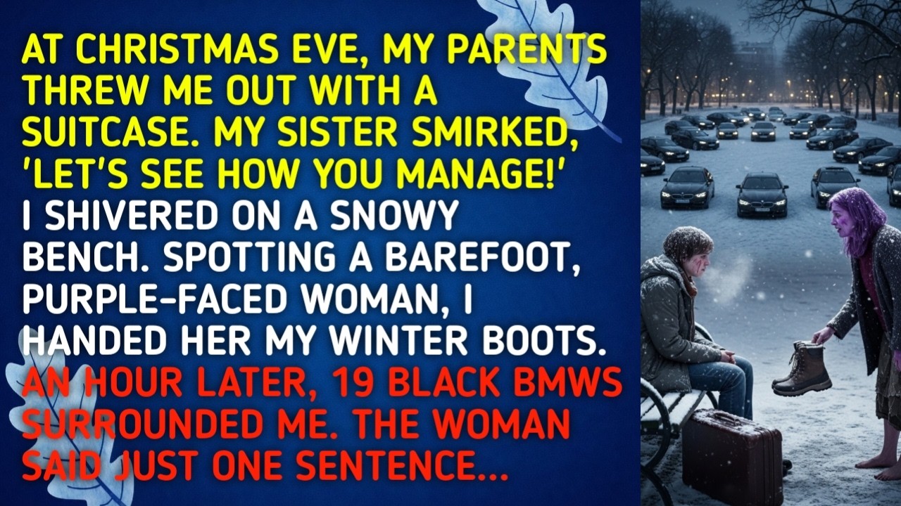 AT CHRISTMAS EVE, MY PARENTS THREW ME OUT WITH A SUITCASE. MY SISTER SMIRKED, 'LET'S SEE HOW YOU...