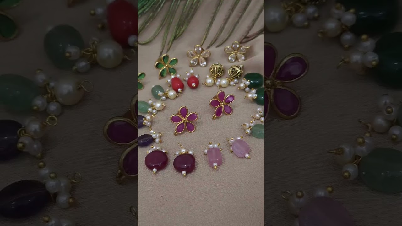 *Premium 14 Carat Ear Rings**8 pair of Changable real Beads with swaroski Perls*Just 850*+