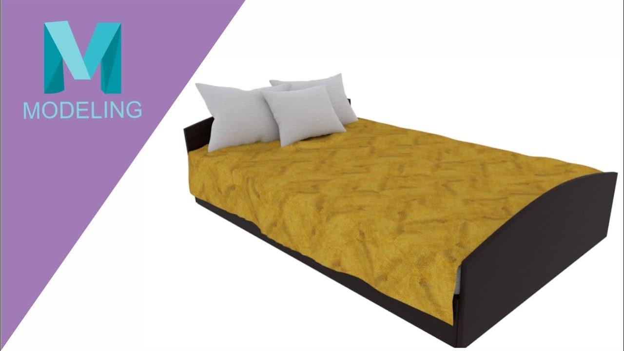 3D Maya bed modeling and texturing tutorial