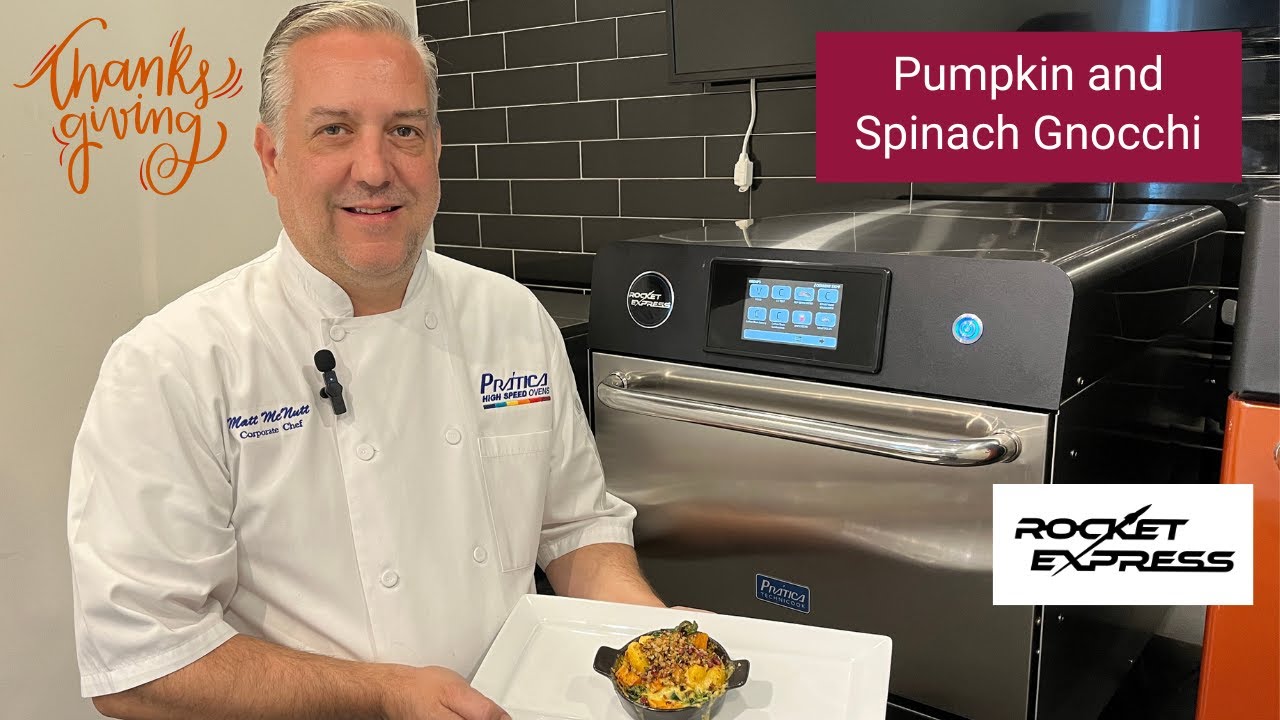 Pumpkin and Spinach Gnocchi in a Rocket Express | Prática High-Speed Ovens