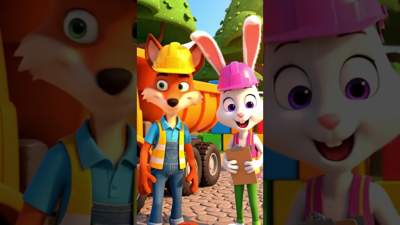 Construction Crew: Fox & Bunny’s Toy Excavator and Dump Truck Adventure