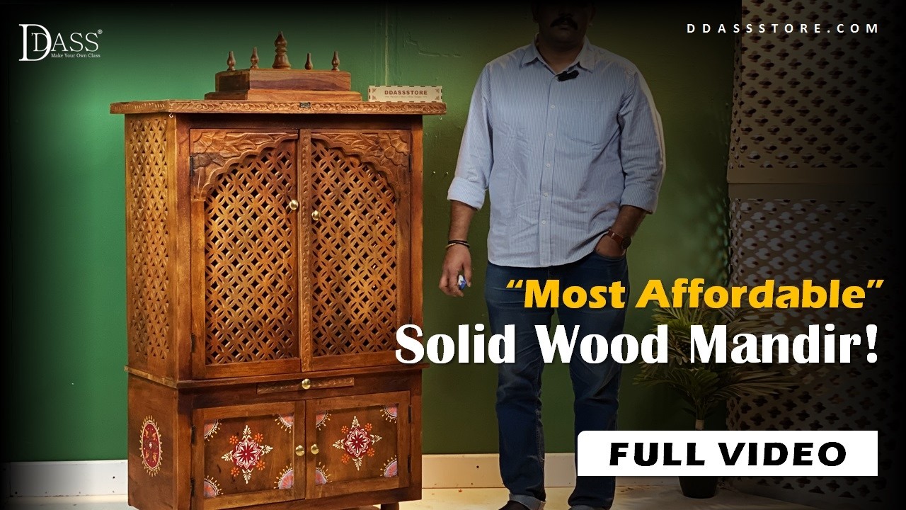 Solid Wood Home Temple & Puja Mandapam | DDASSWTSolid14 | Pooja Mandir Designs | DDASSSTORE.COM
