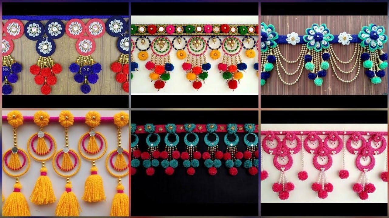 Latest Diwali Toran Design/Woolen Door Hanging Toran Design/Woolen Door Jhumar Design 