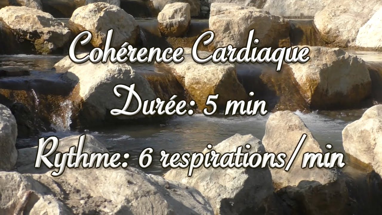 Cohérence cardiaque/cardiac coherence - cascades et ruisseau - 6 respirations/minute