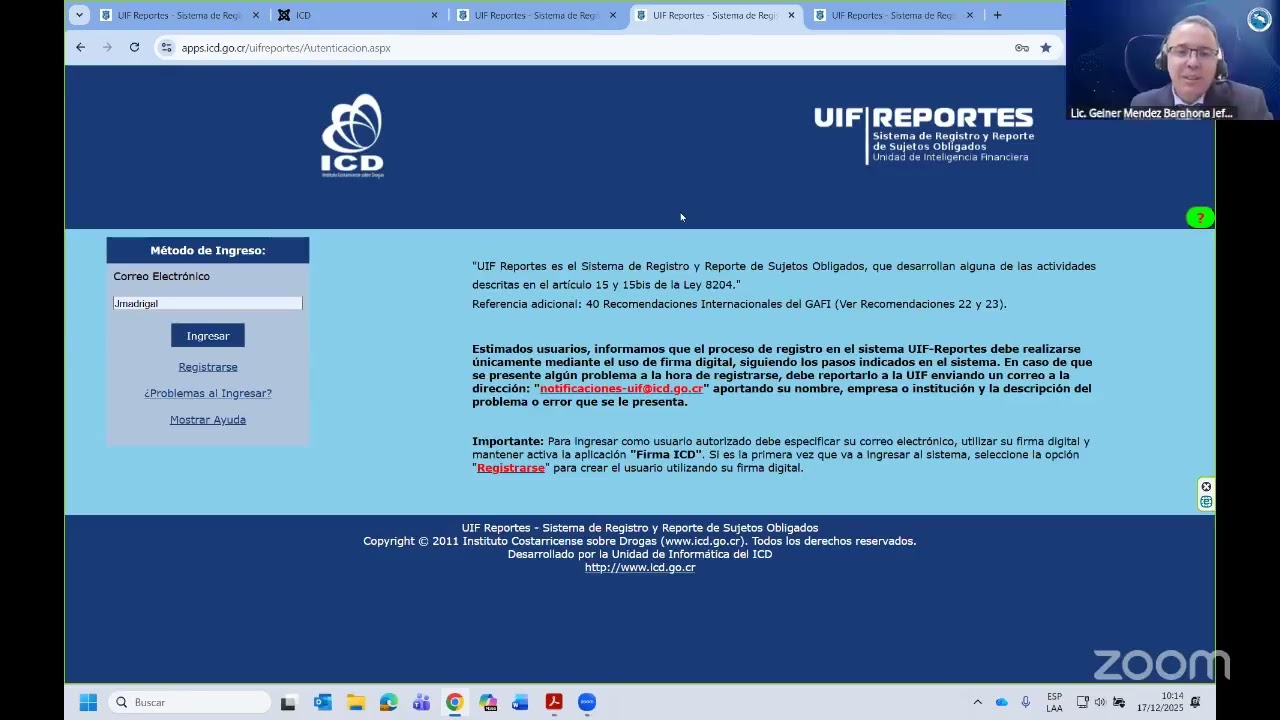 Charla: Sujeto Obligado Inscripción en la plataforma del ICD
