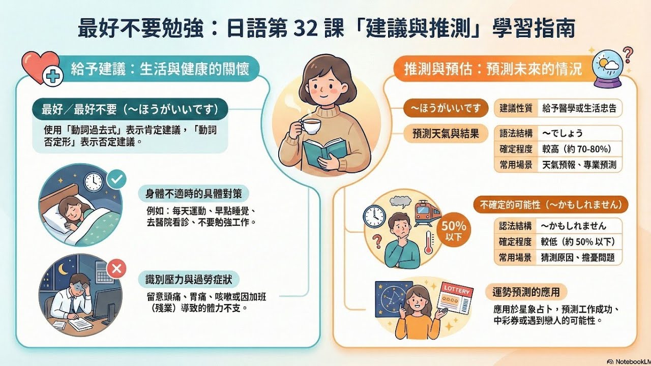 大家日本語進階：第32課  如何用日語給建議和預測未來 #日檢  #日本語  #n4 #n5 #learn