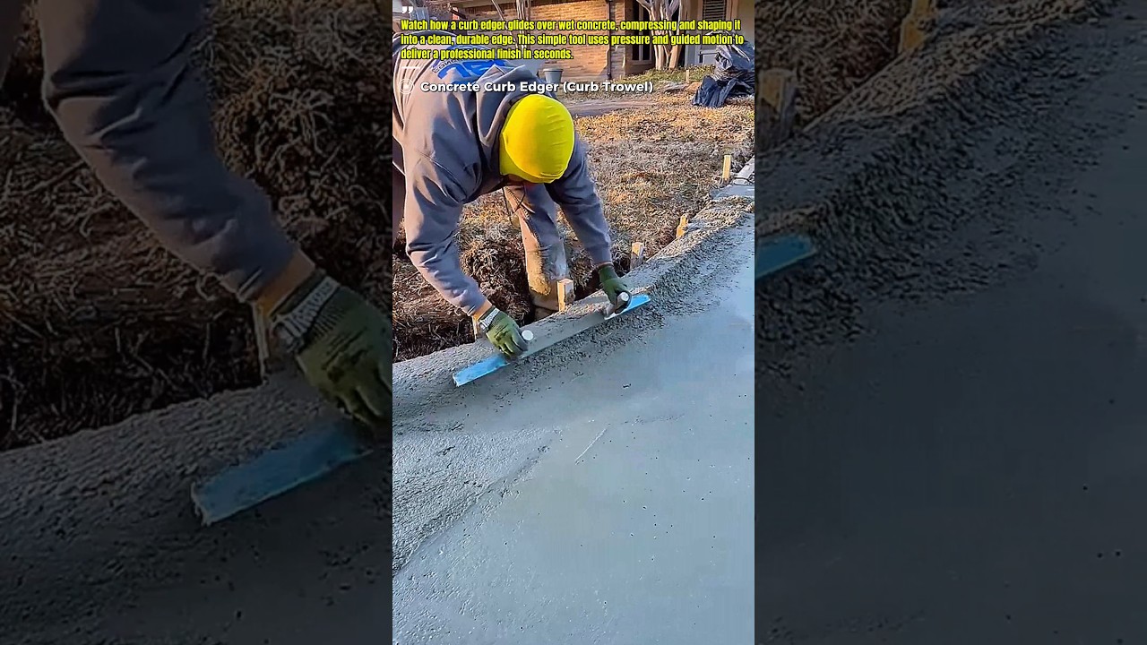 Shaping Fresh Concrete Curb : How This Tool Creates Smooth Perfect Edges