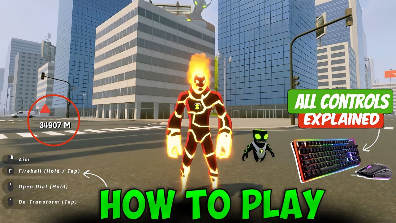 How To Play Ben 10 Galvan Game & keyboard and mouse Basic & Pro controls Explained