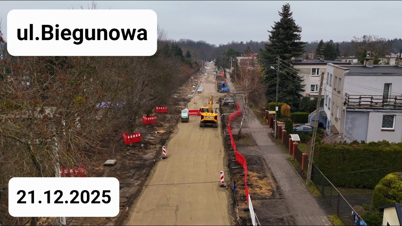 Przebudowa ul. Biegunowej z drona, Miasto ŁÓDŹ w remoncie 21.12.2025