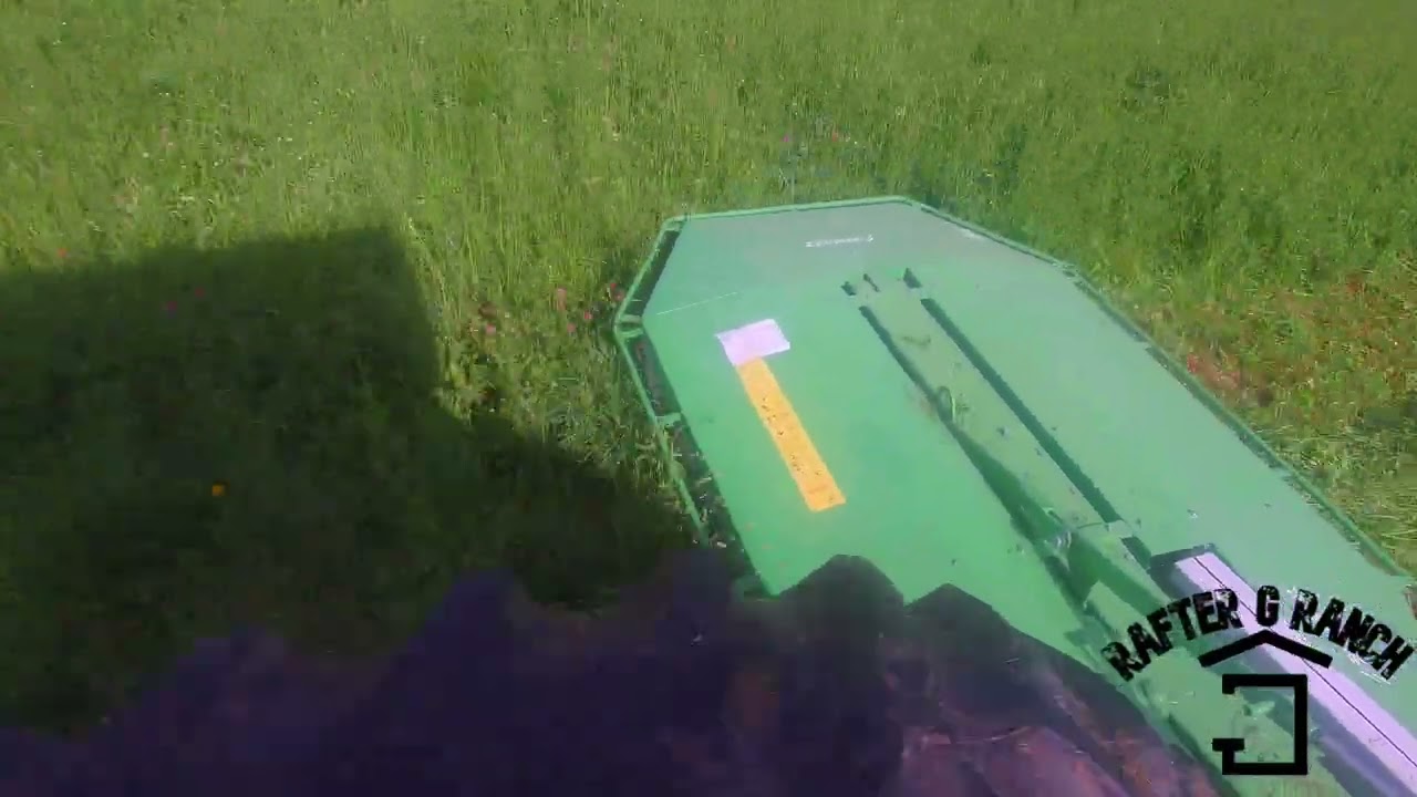 First cut hay 2022 mowing time-lapse JD 6400 samasz 7' drum mower