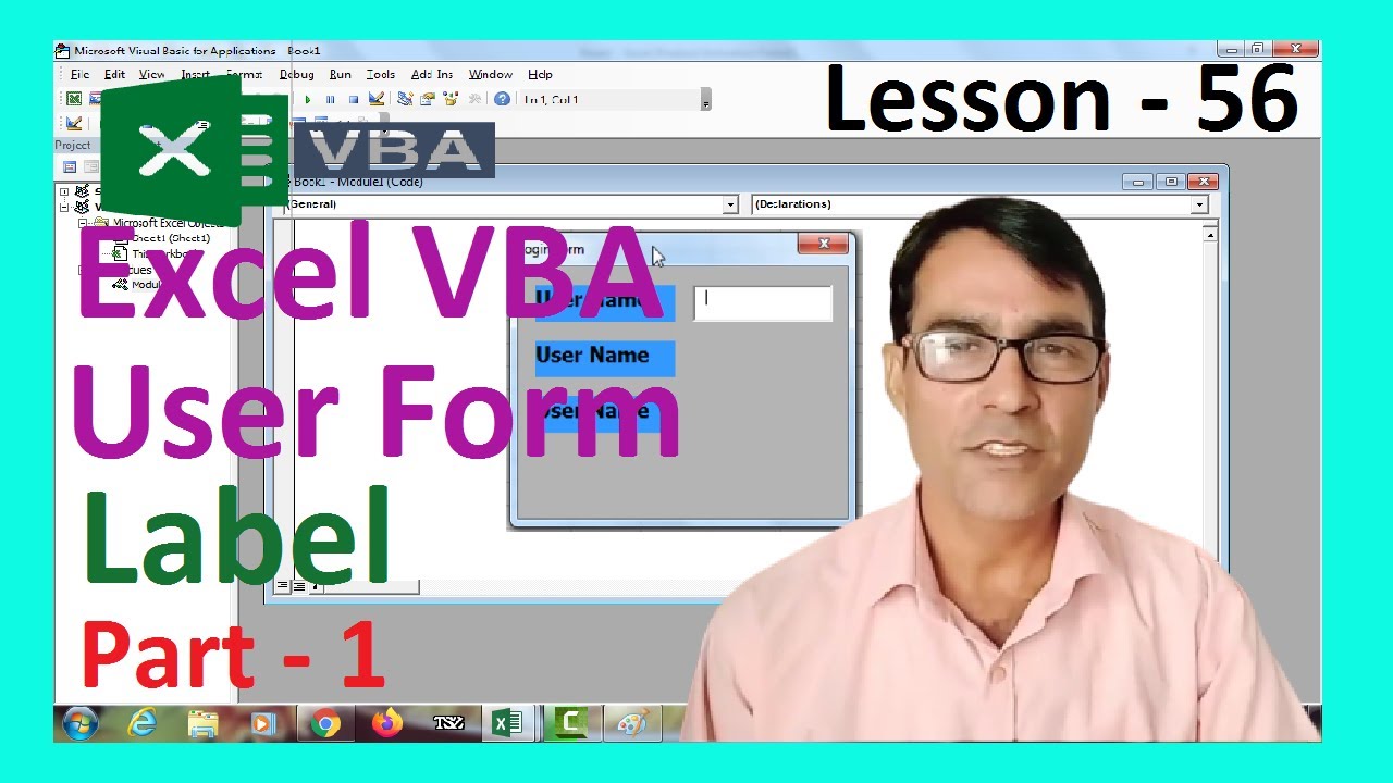 Excel VBA User form part - 1 | Excel VBA lesson 56 | Create Label in vba user form