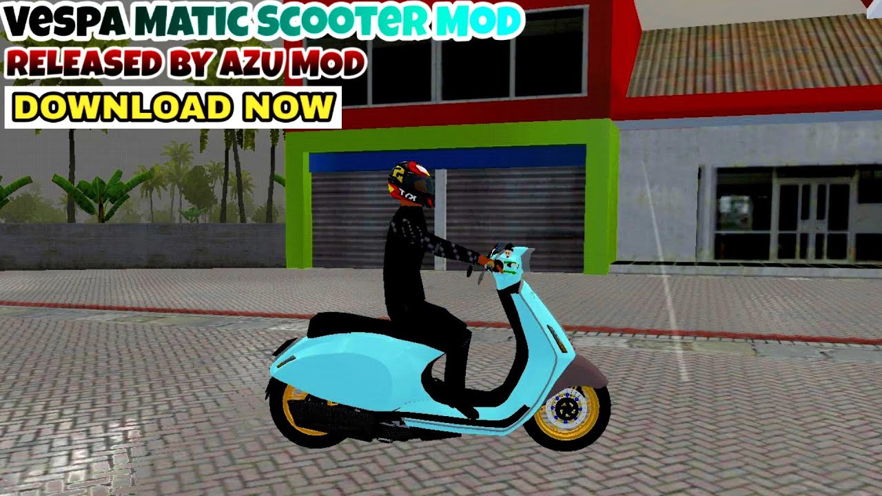 Vespa Matic Scooter Mod in Bus Simulator Indonesia - Bussid Car Mod - Bussid Bike Mod - BUSSID