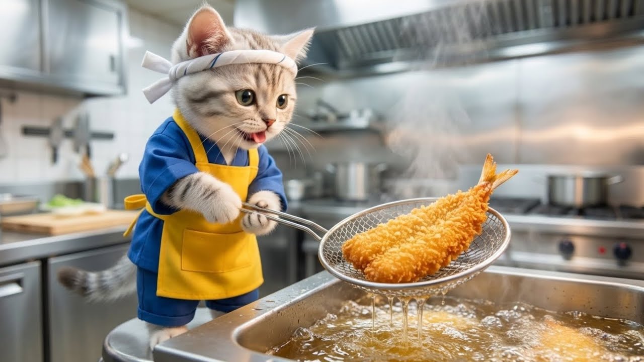 いらっしゃいませ!!揚げ魚屋さんでアルバイト...ねこの一日に密着🐱🐟