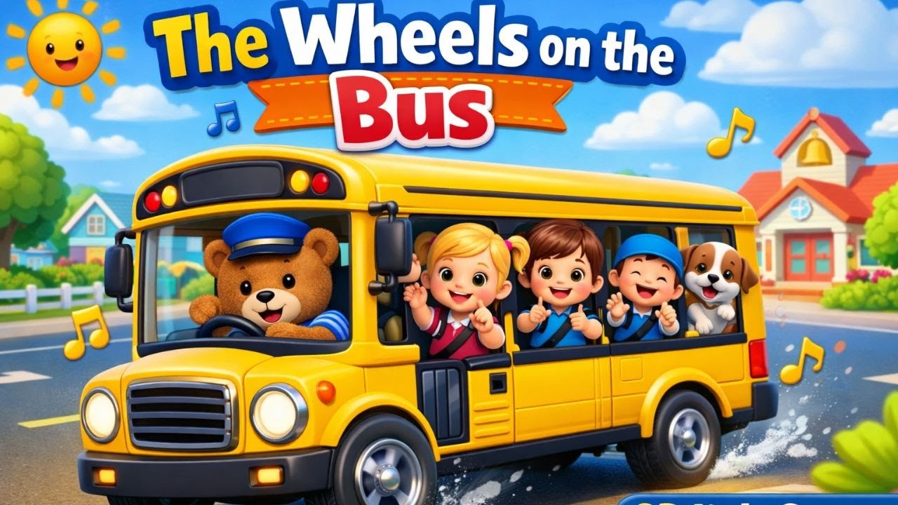 Wheels on the Bus | #nurseryrhymes | English kids' song | The wheels on the Bus go round & round |