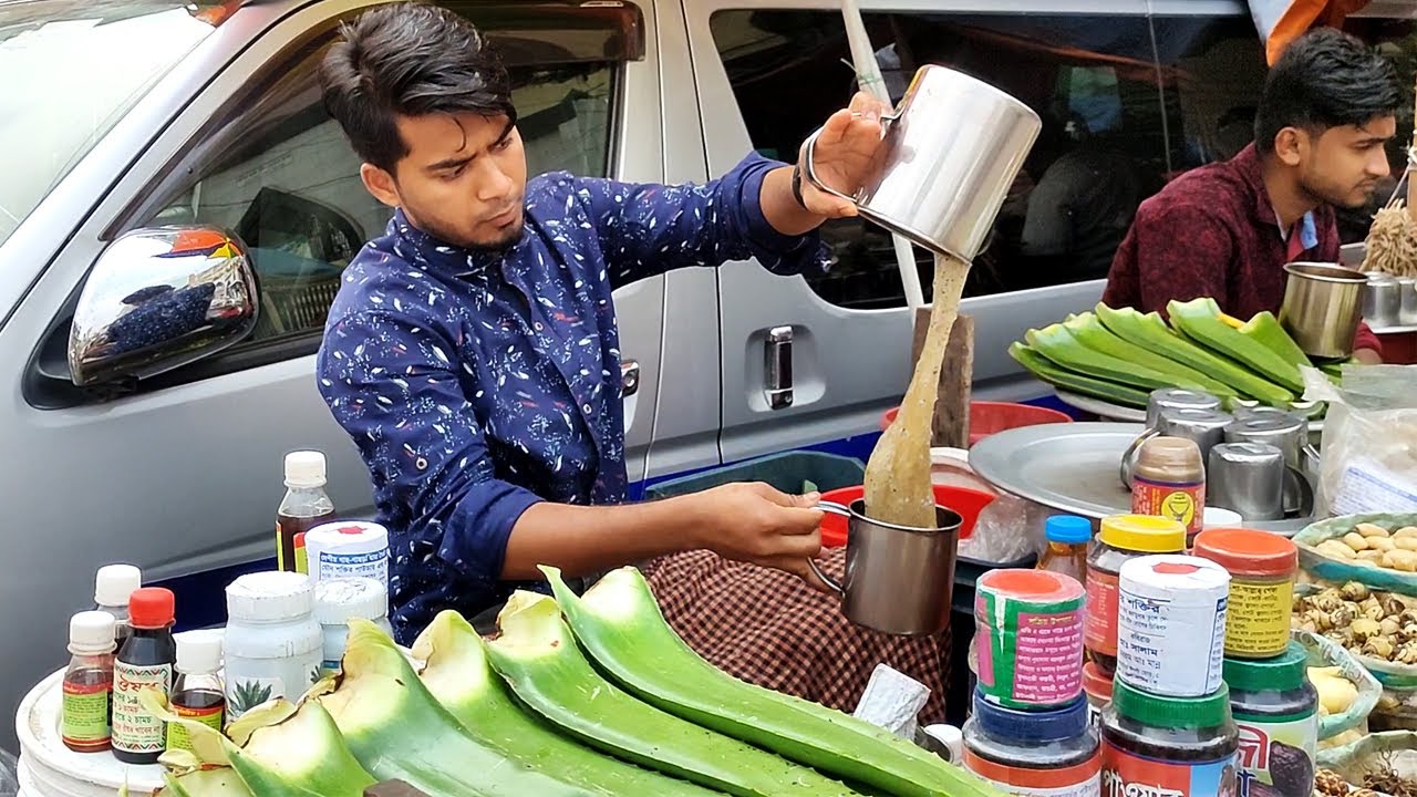 Aloe Vera Juice Making Skills | Most Popular Street Food of Bangladesh