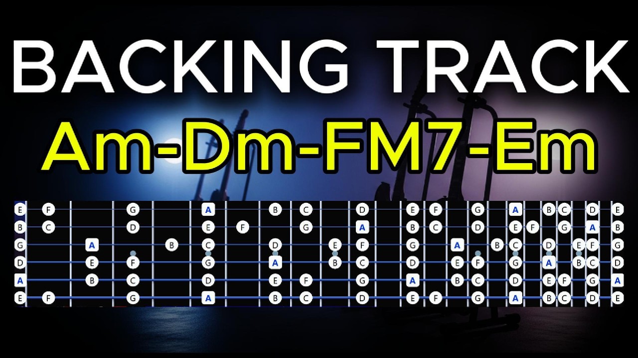 Atmospheric A Minor Guitar Backing Track | Am–Dm–FM7–Em | Melodic Rock & Cinematic Solo Jam