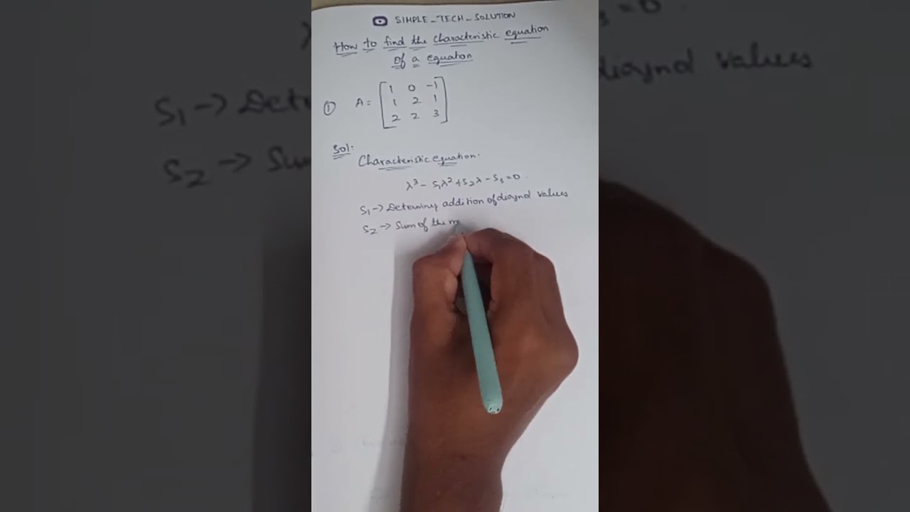 Characteristic equation of a matrix