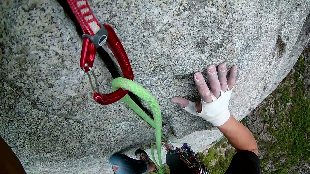 First Person POV Trad Climbing - Pentapitch, Little Cottonwood Canyon 5.8 Pitch 5