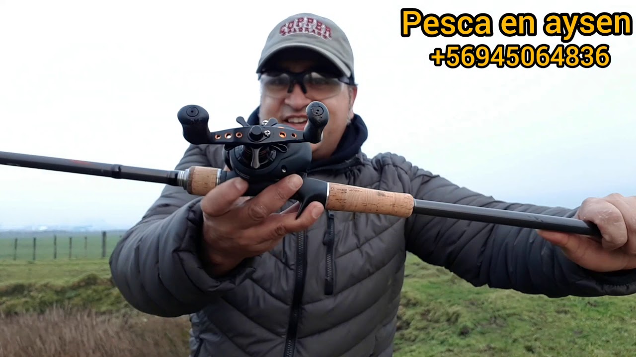 Pesca en aysen, armado,  uso y lanzamiento con equipo de baitcasting ( OKUMA CITRIX)
