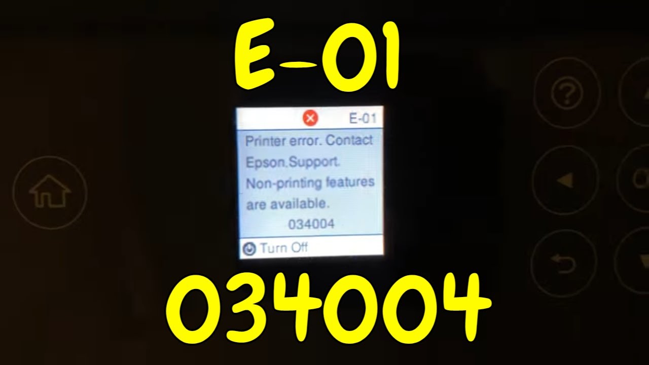 Ошибка E-01 034004 Исправление: «Обратитесь в службу поддержки Epson» Недоступно для печати